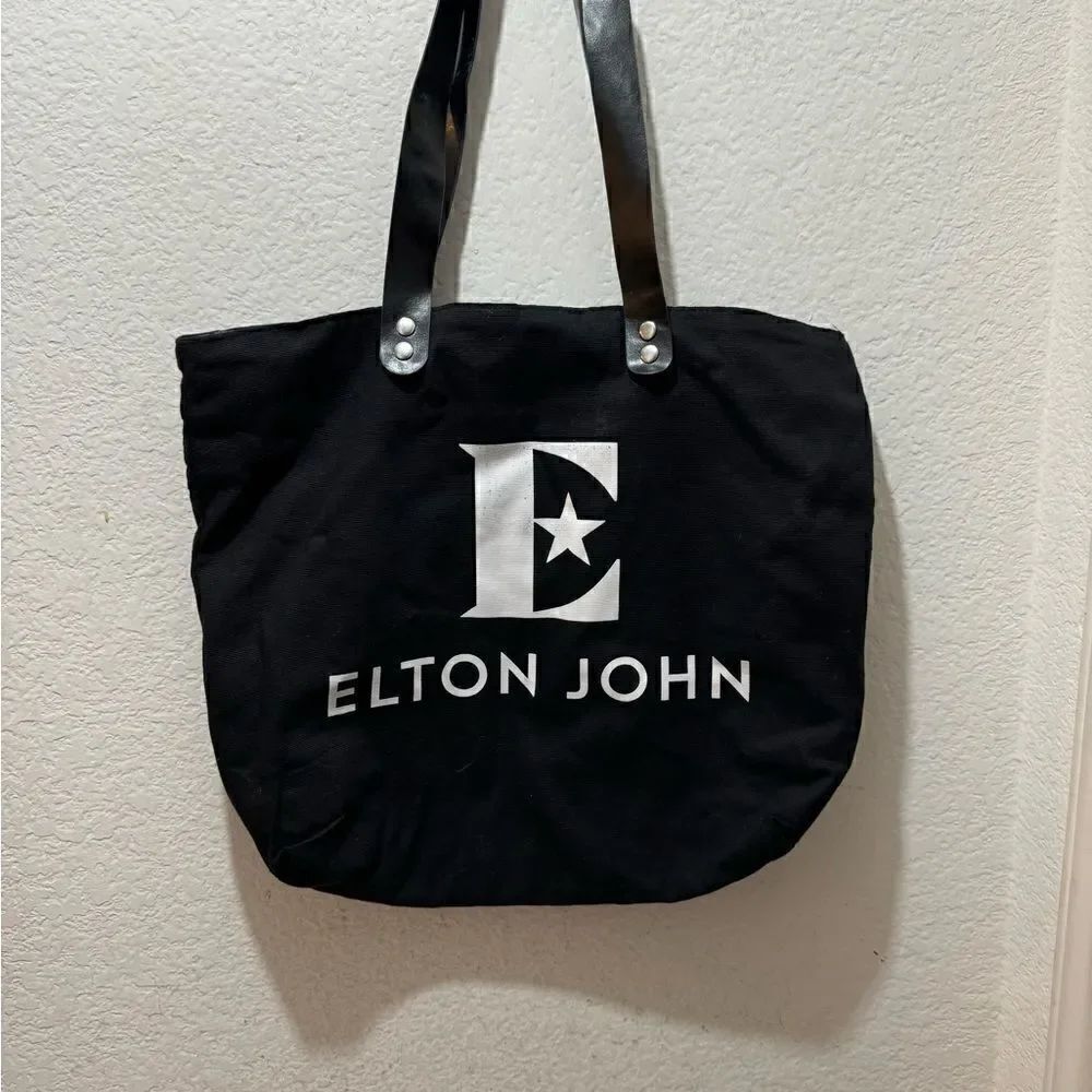 Elton John Black Tote Bag